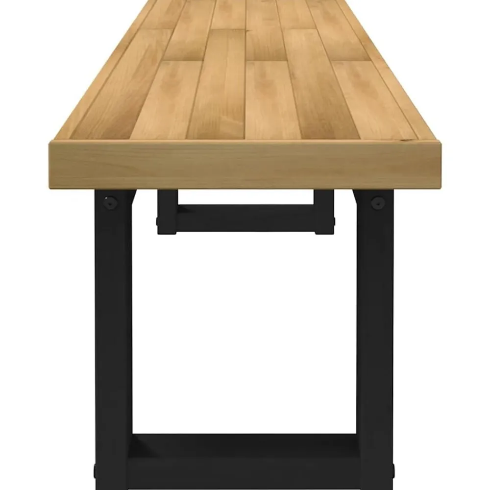 vidaXL Bancos-Banco comedor NOAIN patas forma U madera maciza pino