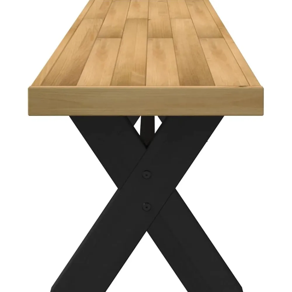 vidaXL Bancos-Banco comedor NOAIN patas forma X madera maciza pino