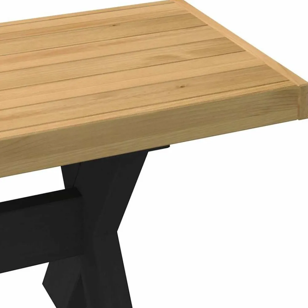 vidaXL Bancos-Banco comedor NOAIN patas forma X madera maciza pino