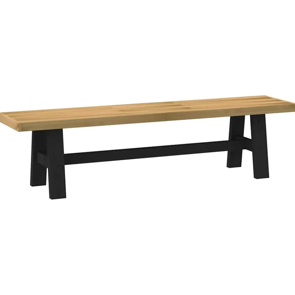 vidaXL Bancos-Banco comedor NOAIN patas forma A madera maciza pino