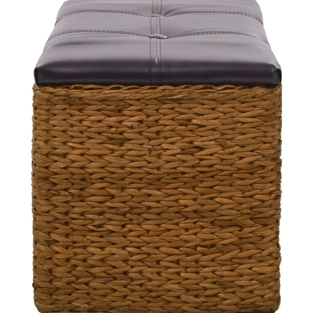 vidaXL Banco con 2 cestas hierba marina 71x40x42 cm marrón Marrón Online