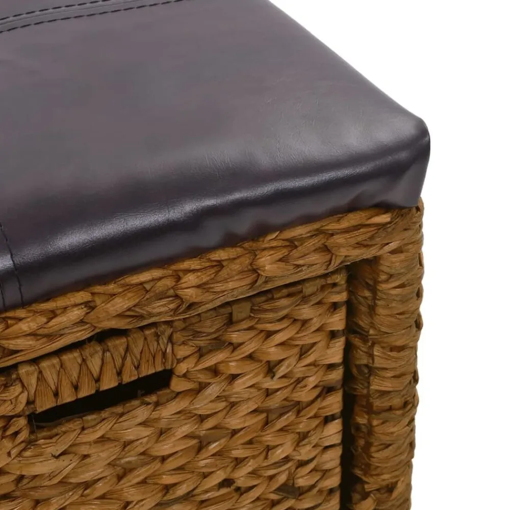 vidaXL Banco con 2 cestas hierba marina 71x40x42 cm marrón Marrón Online