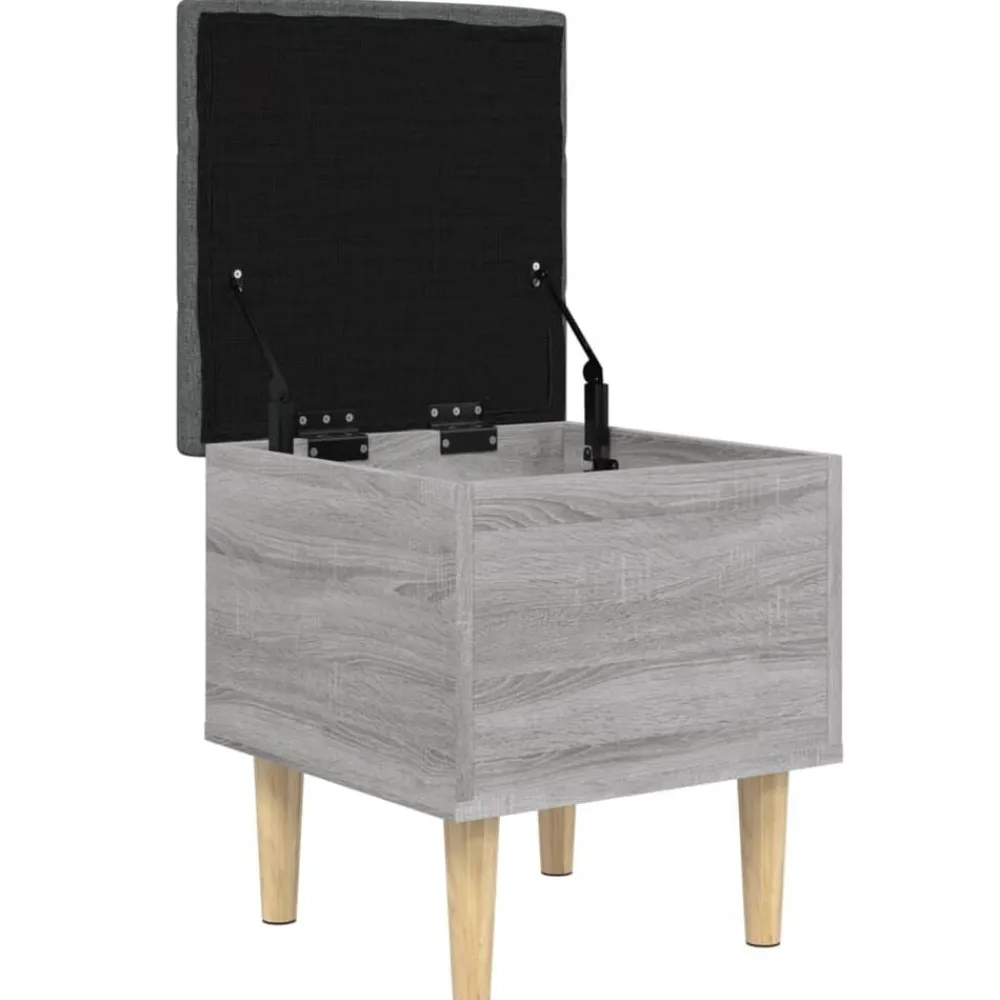 vidaXL Banco con almacenaje madera ingeniería 42x42x46 cm Gris sonoma