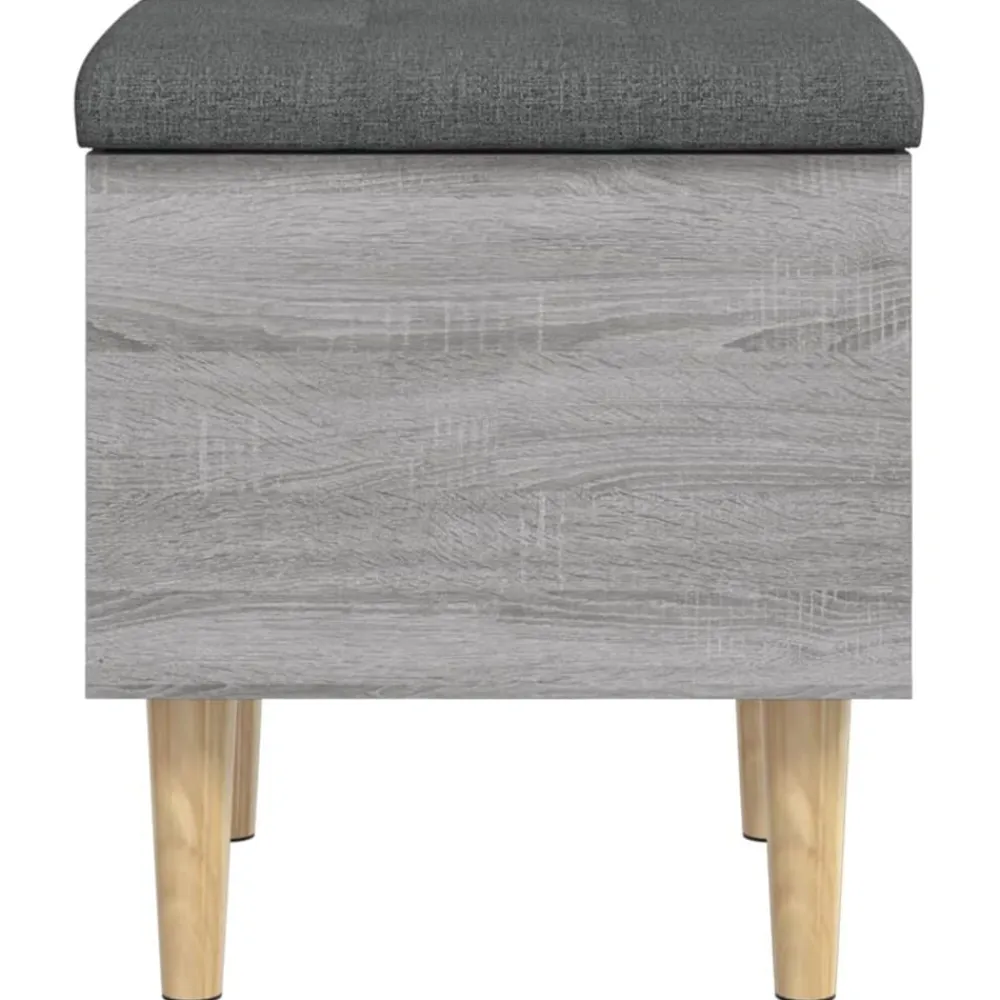 vidaXL Banco con almacenaje madera ingeniería 42x42x46 cm Gris sonoma