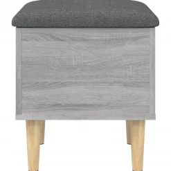 vidaXL Banco con almacenaje madera ingeniería 42x42x46 cm Gris sonoma