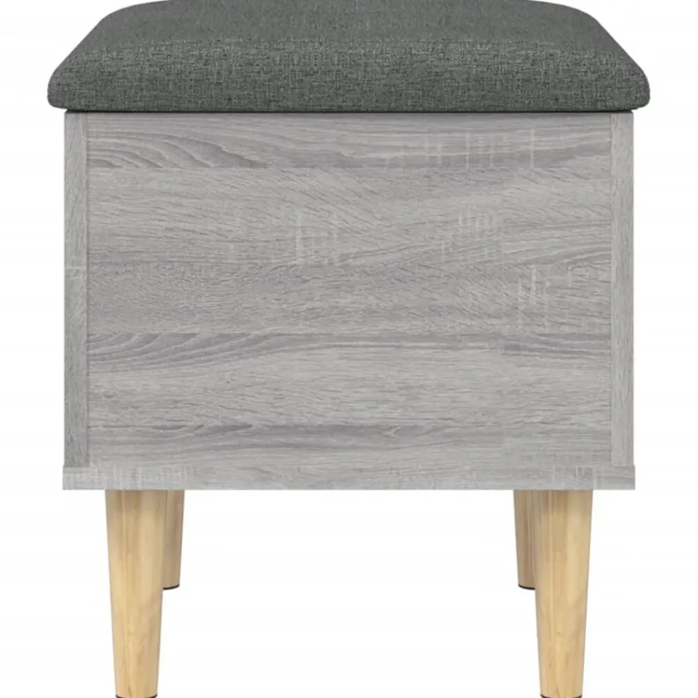 vidaXL Banco con almacenaje madera ingeniería 42x42x46 cm Gris sonoma