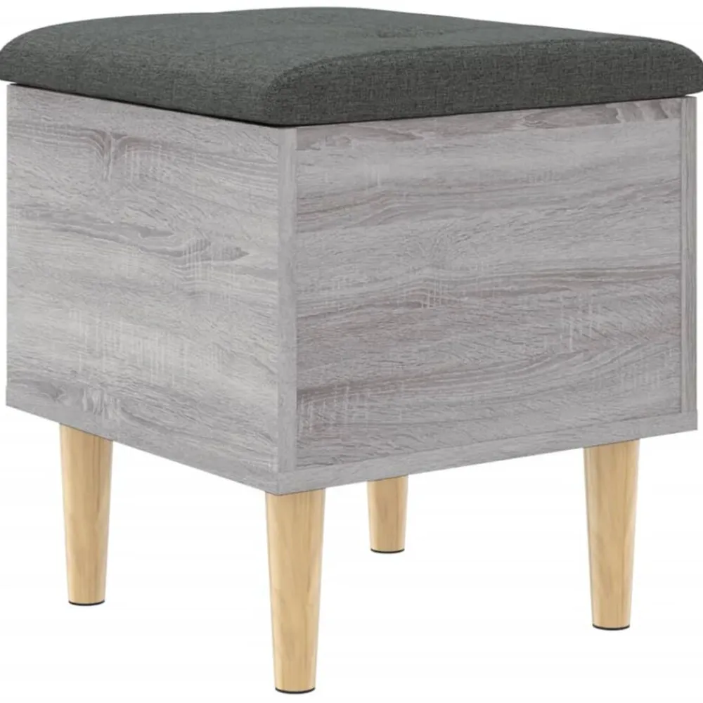 vidaXL Banco con almacenaje madera ingeniería 42x42x46 cm Gris sonoma
