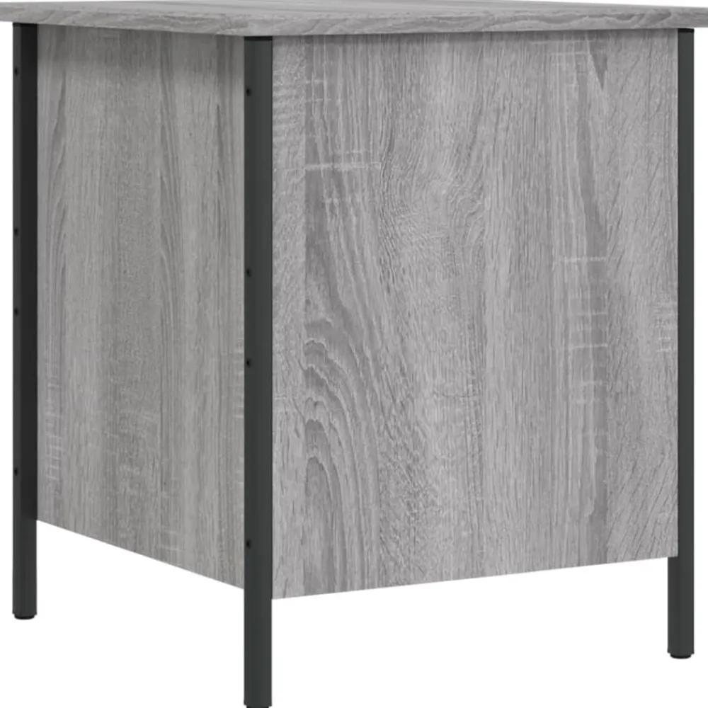 vidaXL Banco con almacenaje madera ingeniería 40x42,5x50cm Gris sonoma Best