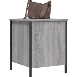 vidaXL Banco con almacenaje madera ingeniería 40x42,5x50cm Gris sonoma Best