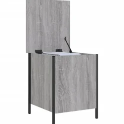 vidaXL Banco con almacenaje madera ingeniería 40x42,5x50cm Gris sonoma Best