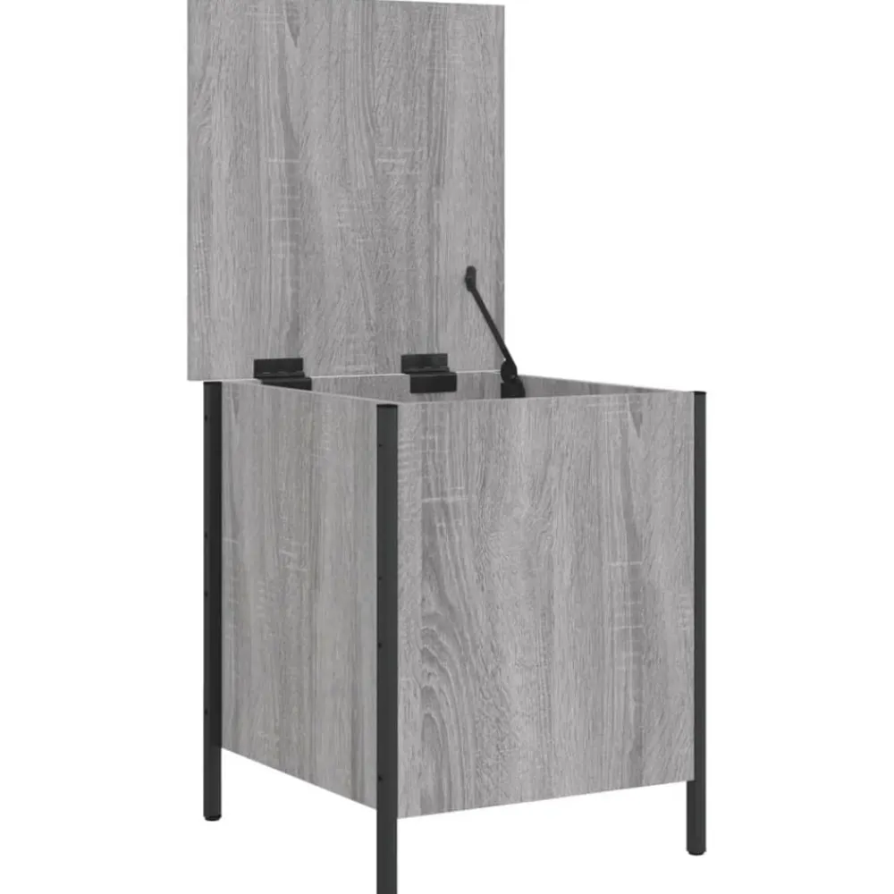 vidaXL Banco con almacenaje madera ingeniería 40x42,5x50cm Gris sonoma Best