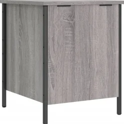 vidaXL Banco con almacenaje madera ingeniería 40x42,5x50cm Gris sonoma Best