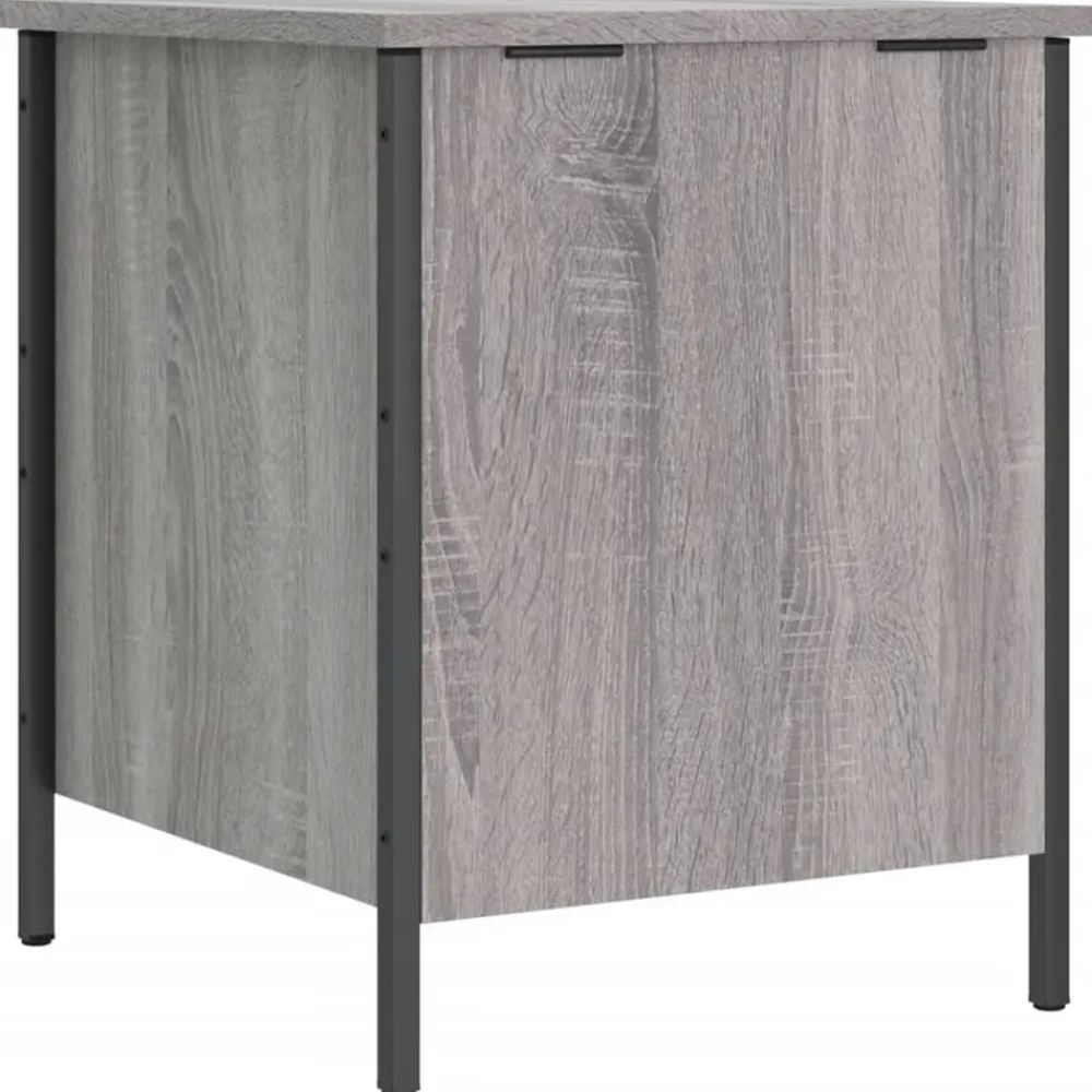 vidaXL Banco con almacenaje madera ingeniería 40x42,5x50cm Gris sonoma Best