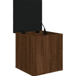vidaXL Banco con almacenaje madera ingeniería roble marrón 42x42x45 cm Marrón roble Online