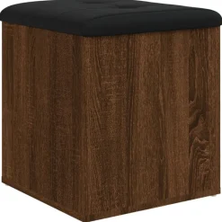 vidaXL Banco con almacenaje madera ingeniería roble marrón 42x42x45 cm Marrón roble Online
