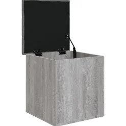 vidaXL Banco con almacenaje madera ingeniería 42x42x45 cm Gris sonoma New