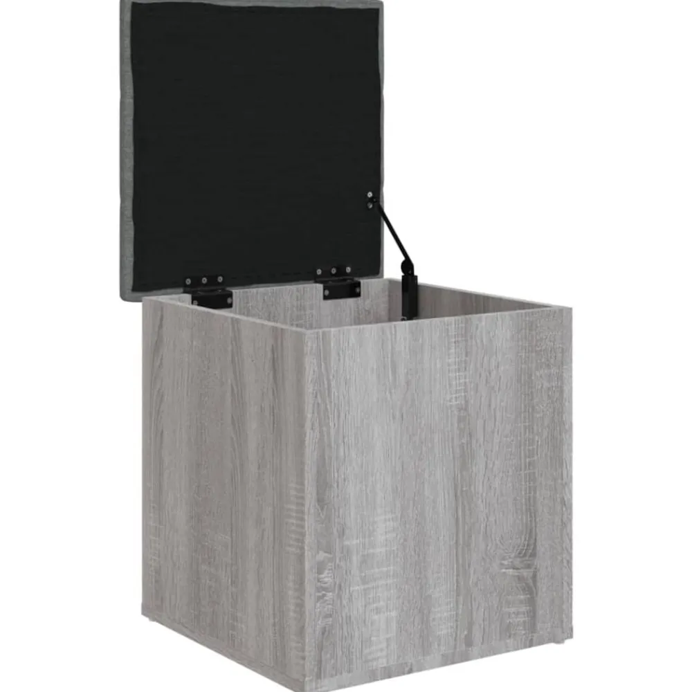 vidaXL Banco con almacenaje madera ingeniería 42x42x45 cm Gris sonoma New