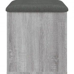 vidaXL Banco con almacenaje madera ingeniería 42x42x45 cm Gris sonoma New