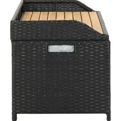 vidaXL Banco con almacenaje madera acacia ratán PE gris 100x50x52 cm Outlet