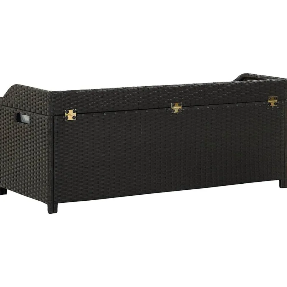 vidaXL Banco con almacenaje madera acacia ratán PE gris 100x50x52 cm Outlet