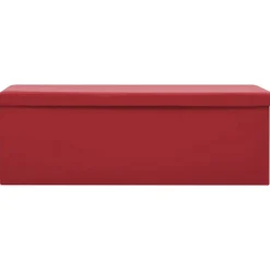 vidaXL Banco con almacenaje plegable PVC Rojo vino tinto Hot