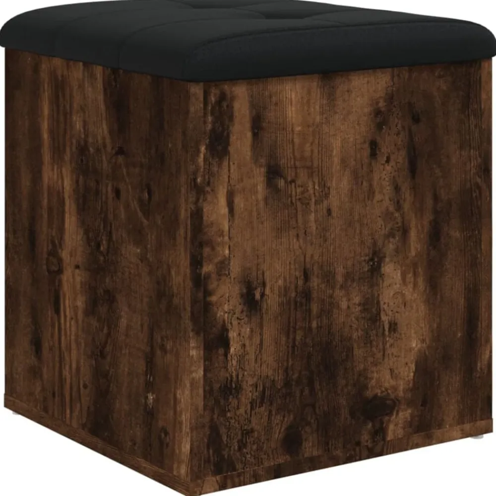 vidaXL Bancos-Banco con almacenaje madera ingeniería 42x42x45cm