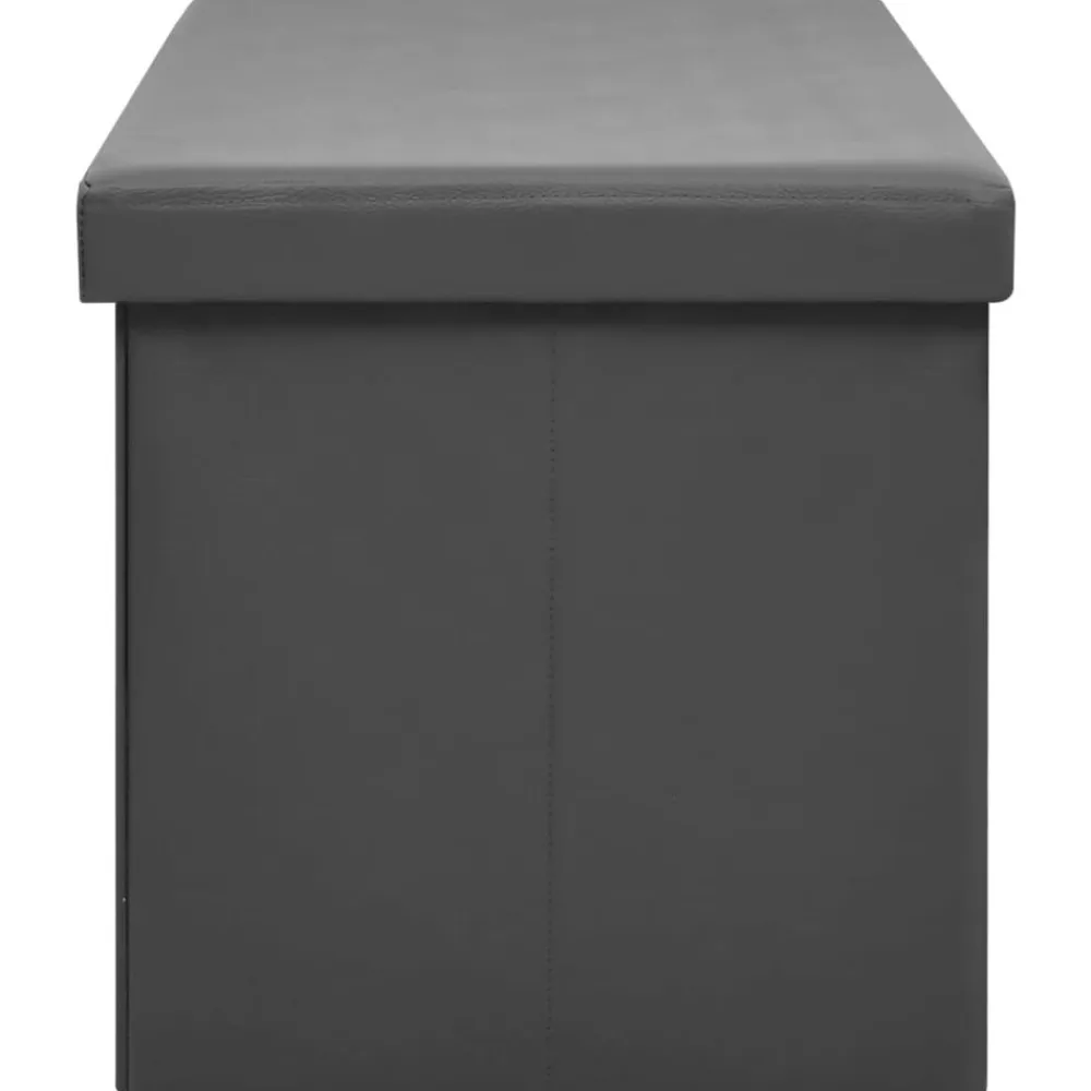 vidaXL Banco con almacenaje plegable PVC Gris Online
