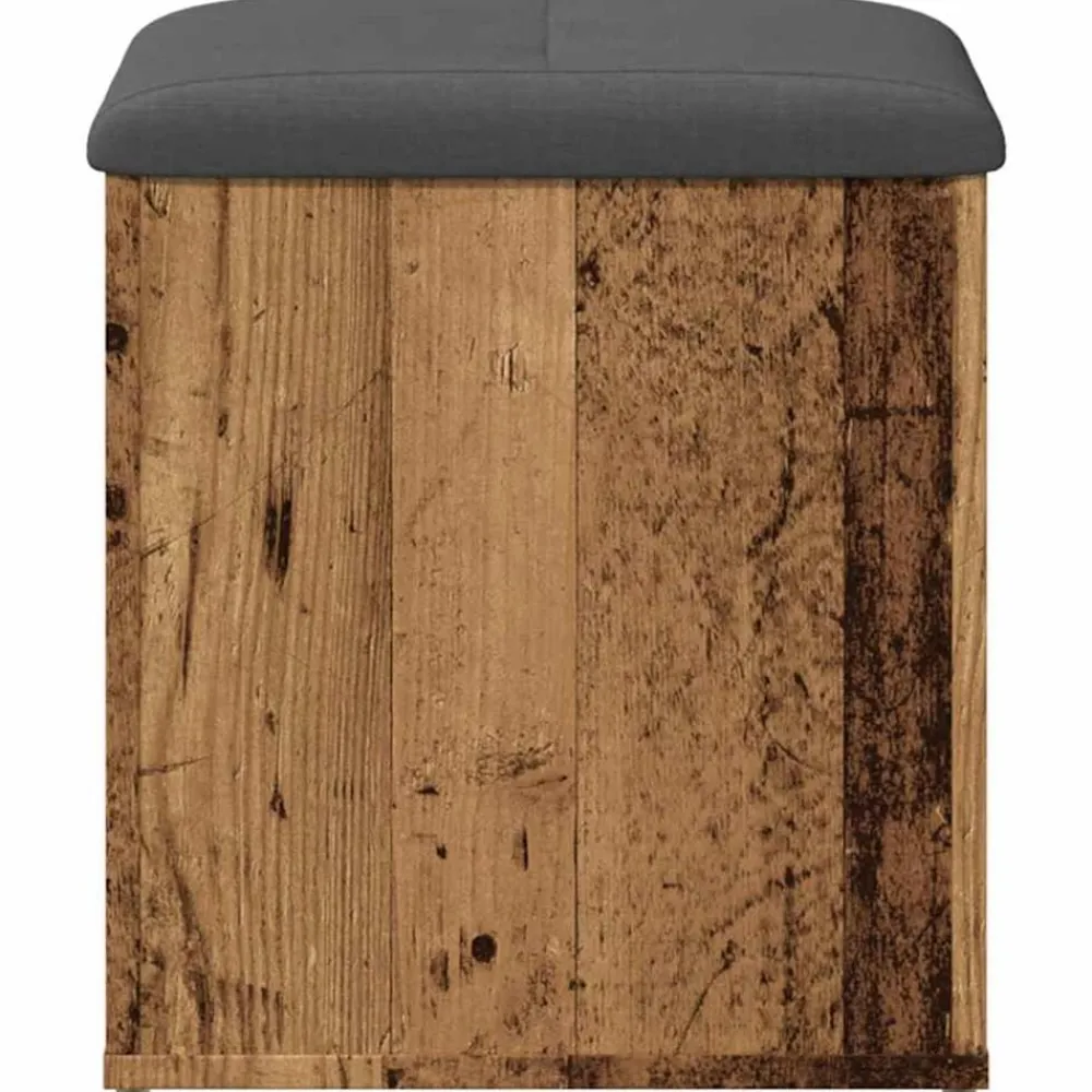 vidaXL Bancos-Banco con almacenaje madera ingeniería madera vieja 42x42x45 cm