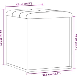 vidaXL Bancos-Banco con almacenaje madera ingeniería madera vieja 42x42x45 cm