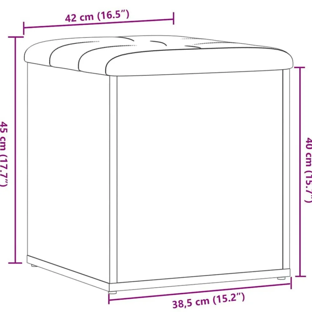 vidaXL Bancos-Banco con almacenaje madera ingeniería madera vieja 42x42x45 cm