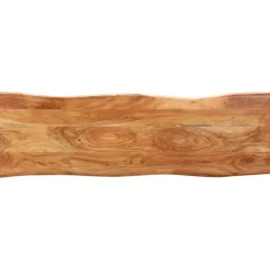 vidaXL Banco con borde irregular madera maciza de acacia y acero 110cm Marrón Online