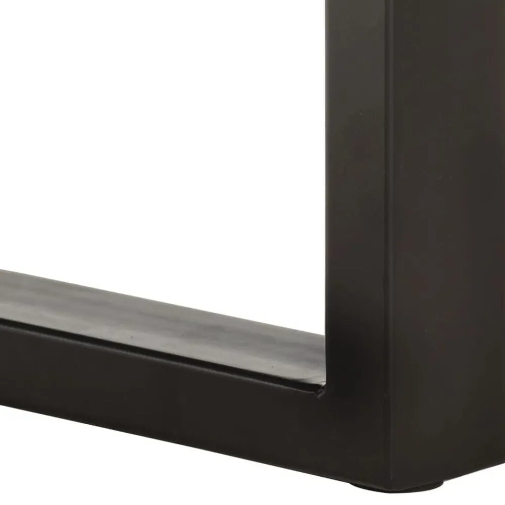 vidaXL Banco con borde irregular madera maciza de acacia y acero 110cm Marrón Online