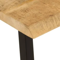 vidaXL Bancos-Banco con borde natural de madera de mango maciza 105 cm