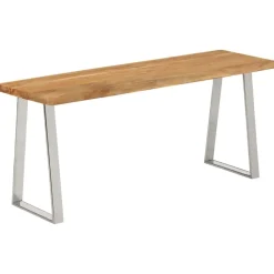 vidaXL Bancos-Banco con borde natural madera de acacia maciza 105 cm