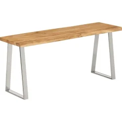 vidaXL Bancos-Banco con borde natural madera de acacia maciza 105 cm