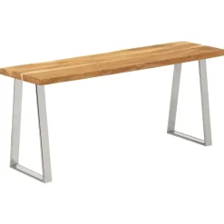 vidaXL Bancos-Banco con borde natural madera de acacia maciza 105 cm