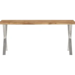 vidaXL Bancos-Banco con borde natural madera de acacia maciza 105 cm