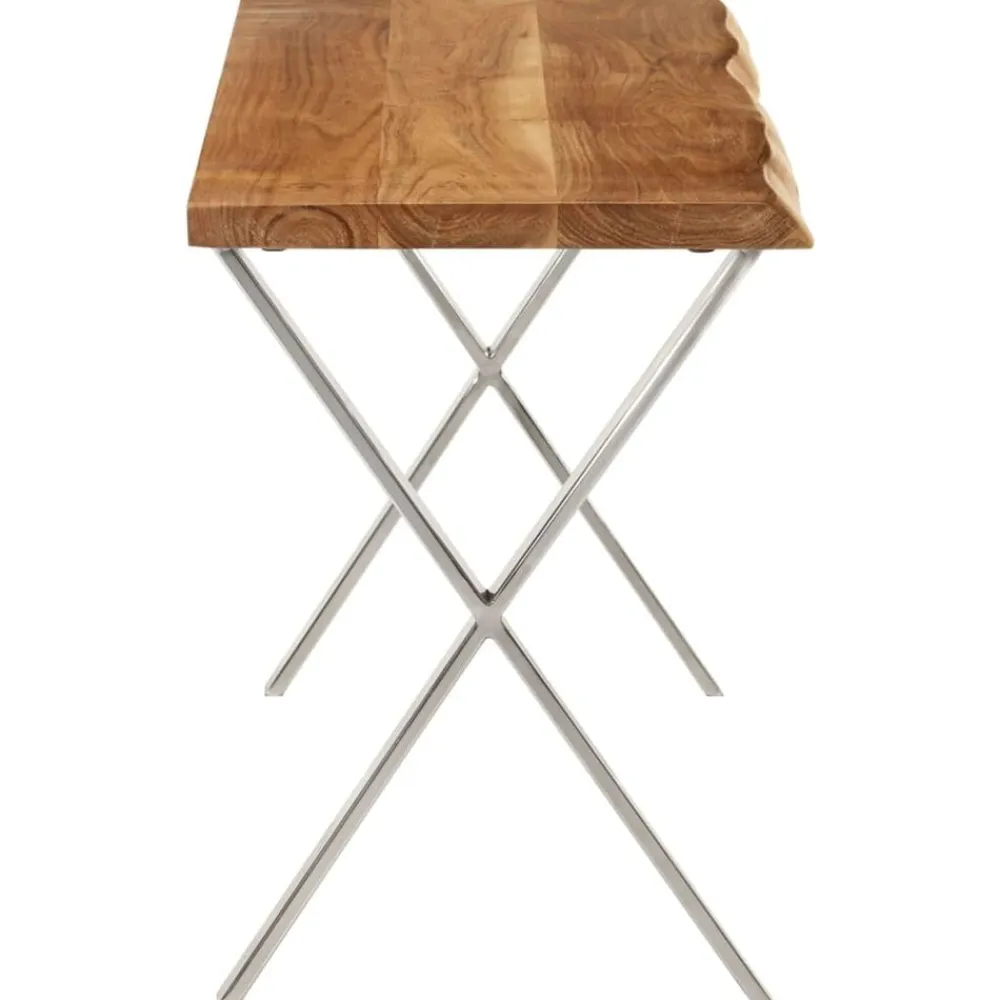 vidaXL Bancos-Banco con borde natural madera de acacia maciza 105 cm