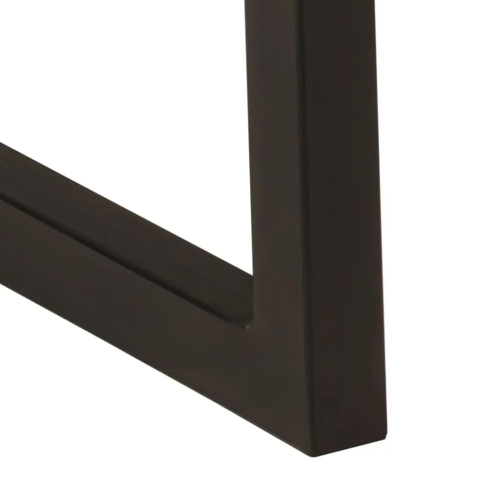 vidaXL Banco con borde natural de madera de acacia maciza 105 cm Negro Clearance