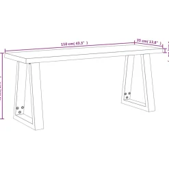 vidaXL Bancos-Banco con borde vivo madera maciza de acacia 110 cm