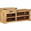 vidaXL Bancos-Banco con cajón Marrón 110 x 35 x 50 cm Mango rugoso