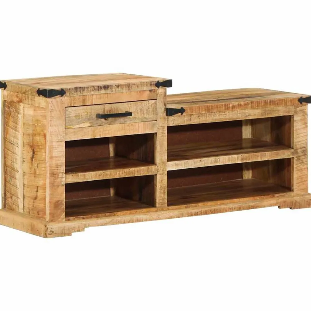 vidaXL Bancos-Banco con cajón Marrón 110 x 35 x 50 cm Mango rugoso