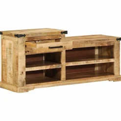 vidaXL Bancos-Banco con cajón Marrón 110 x 35 x 50 cm Mango rugoso