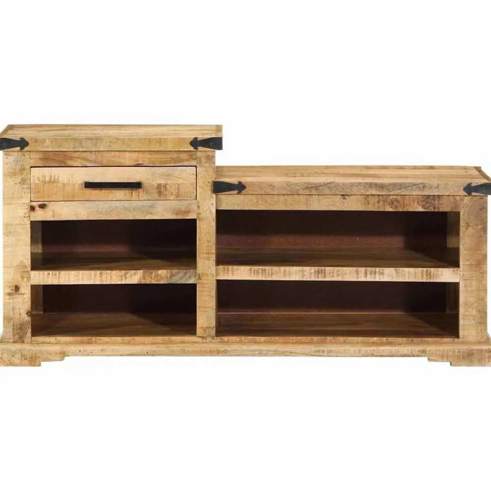 vidaXL Bancos-Banco con cajón Marrón 110 x 35 x 50 cm Mango rugoso