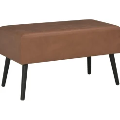vidaXL Banco con cajones cuero sintético marrón oscuro 80 cm Marrón oscuro New