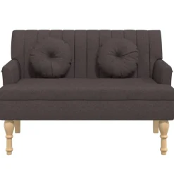 vidaXL Banco con cojines tela marrón oscuro 113x64,5x75,5 cm Marrón oscuro Hot