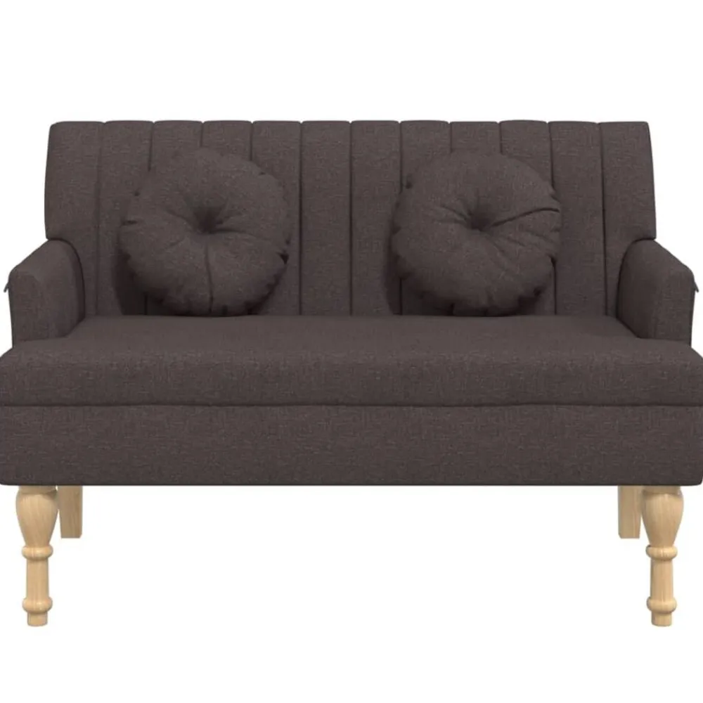 vidaXL Banco con cojines tela marrón oscuro 113x64,5x75,5 cm Marrón oscuro Hot