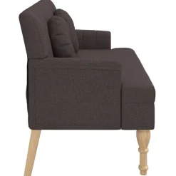 vidaXL Banco con cojines tela marrón oscuro 113x64,5x75,5 cm Marrón oscuro Hot