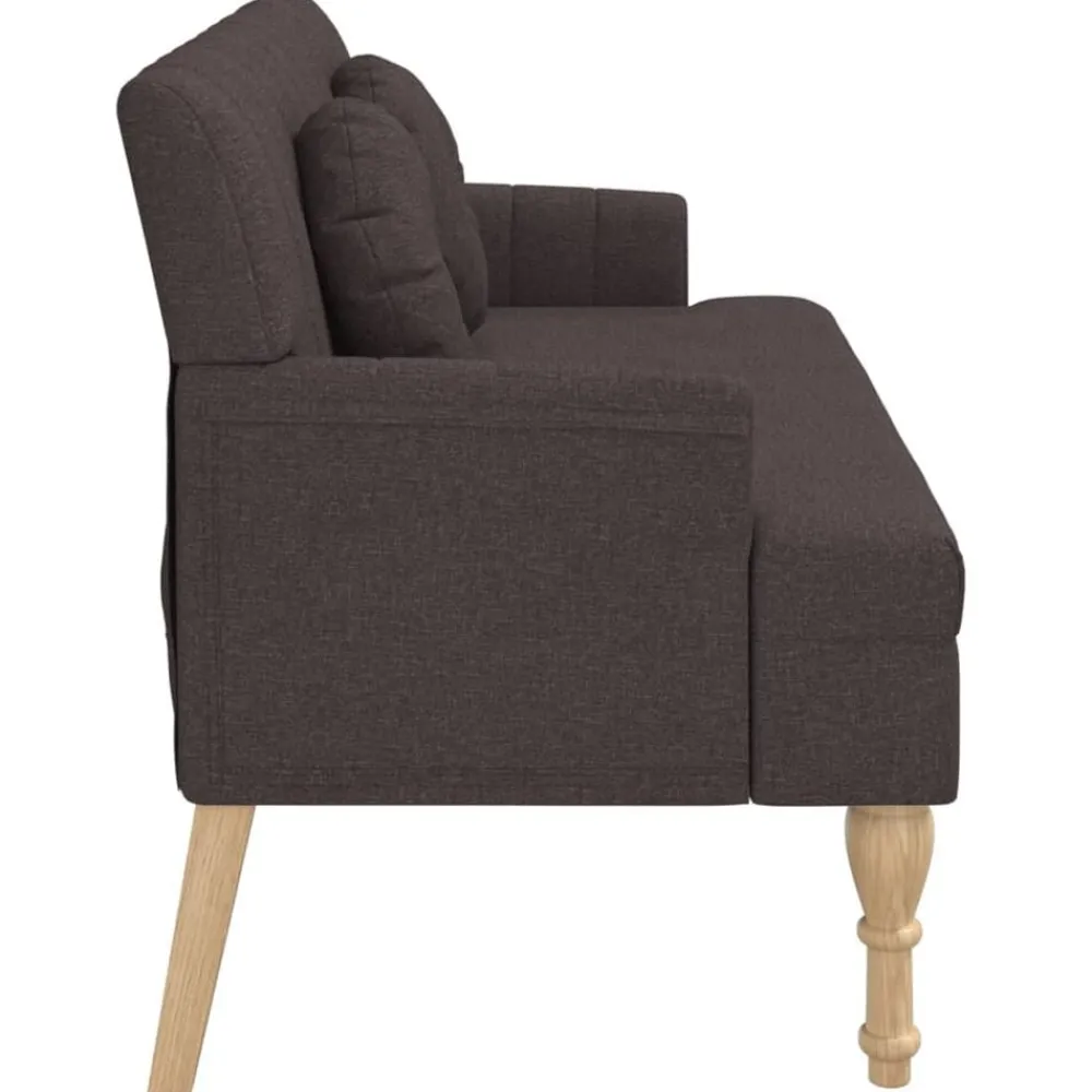 vidaXL Banco con cojines tela marrón oscuro 113x64,5x75,5 cm Marrón oscuro Hot
