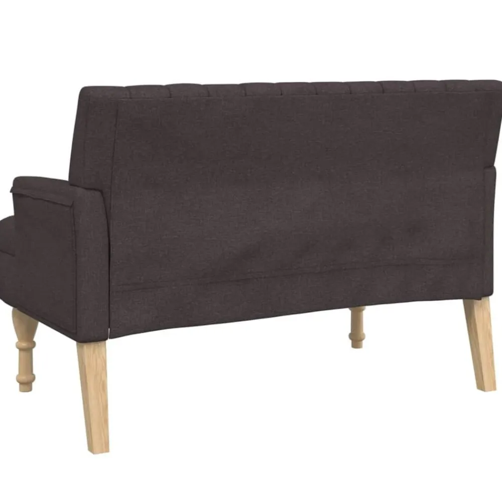 vidaXL Banco con cojines tela marrón oscuro 113x64,5x75,5 cm Marrón oscuro Hot